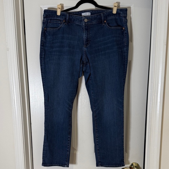 LOFT Dark Blue Straight Leg Jeans - Picture 1 of 6
